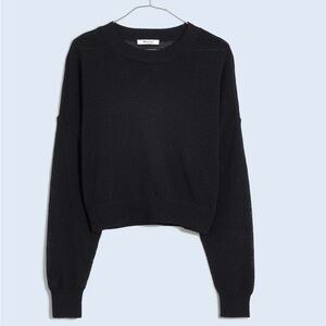 Madewell Women's Black Loose Knit Crew Neck Sweater